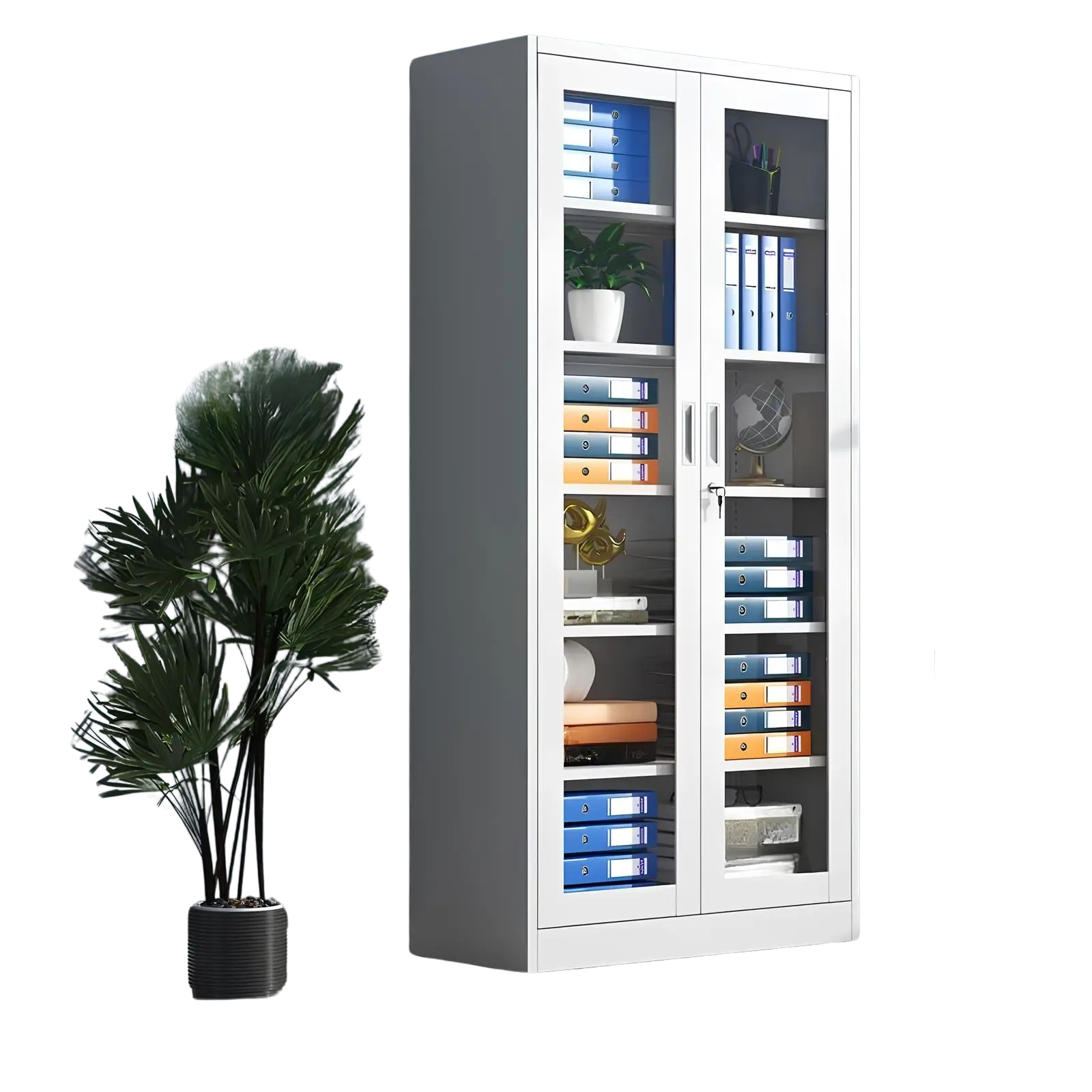 2-Door Full-Glass Office Cabinet