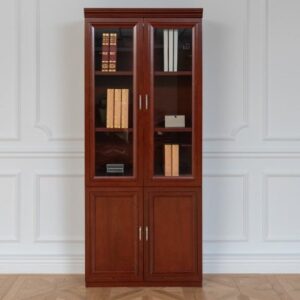 Wooden Half-Glass Office Cabinet